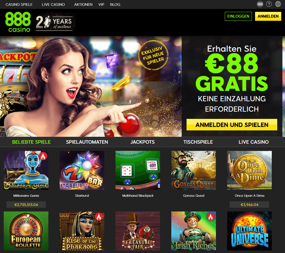 888Casino Webseite 2017