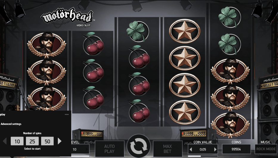 Motörhead Video Slot Ingame Screen