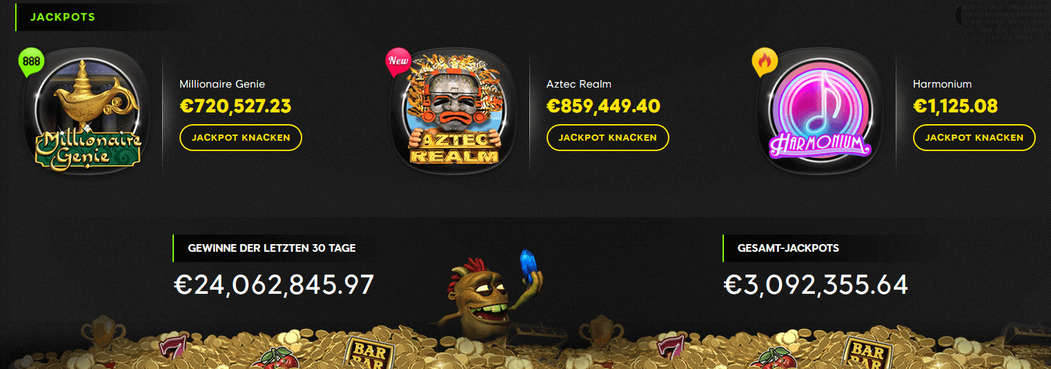 888Casino Jackpots