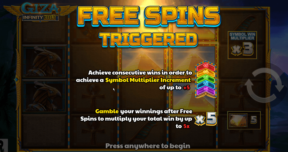 Giza Infinity Reels Slot Freispiele