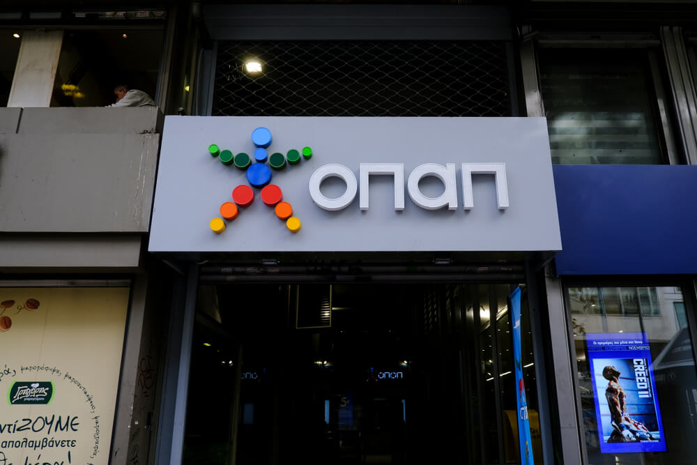Exterior,View,Of,Opap,Lottery,Shop,In,Athens,,Greece,On