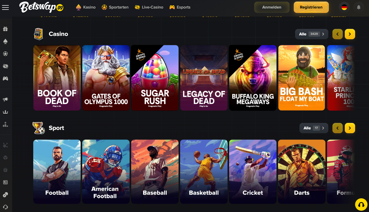 Betswap Webseite