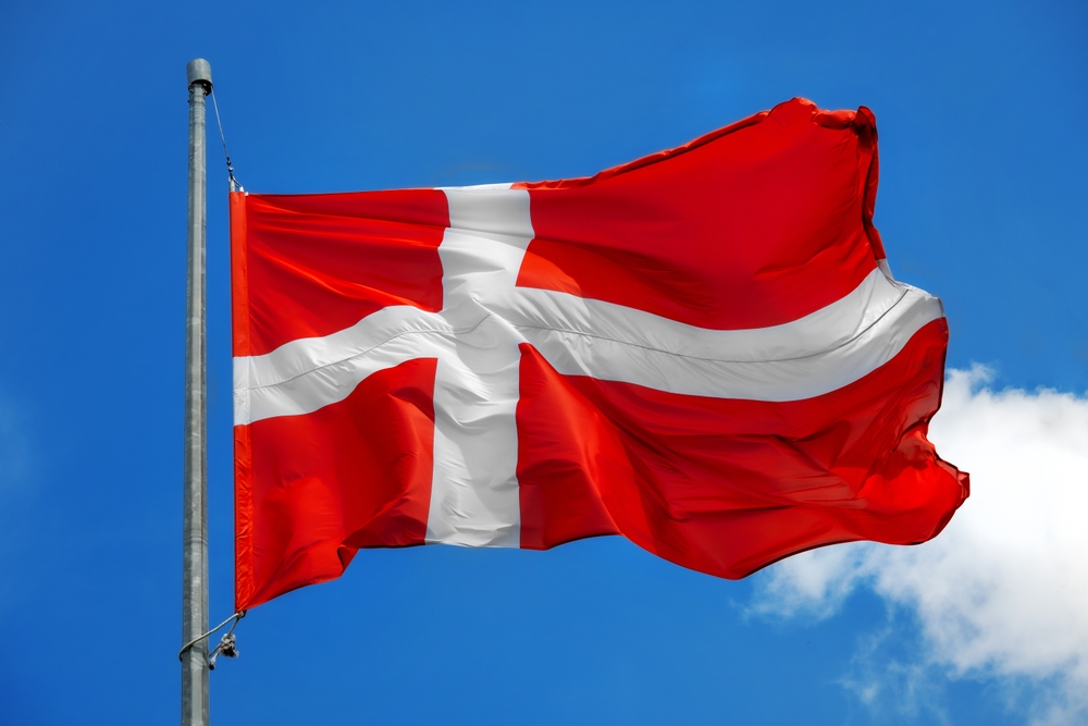 National,Flag,Of,Denmark.,The,Banner,Is,Flying,In,The