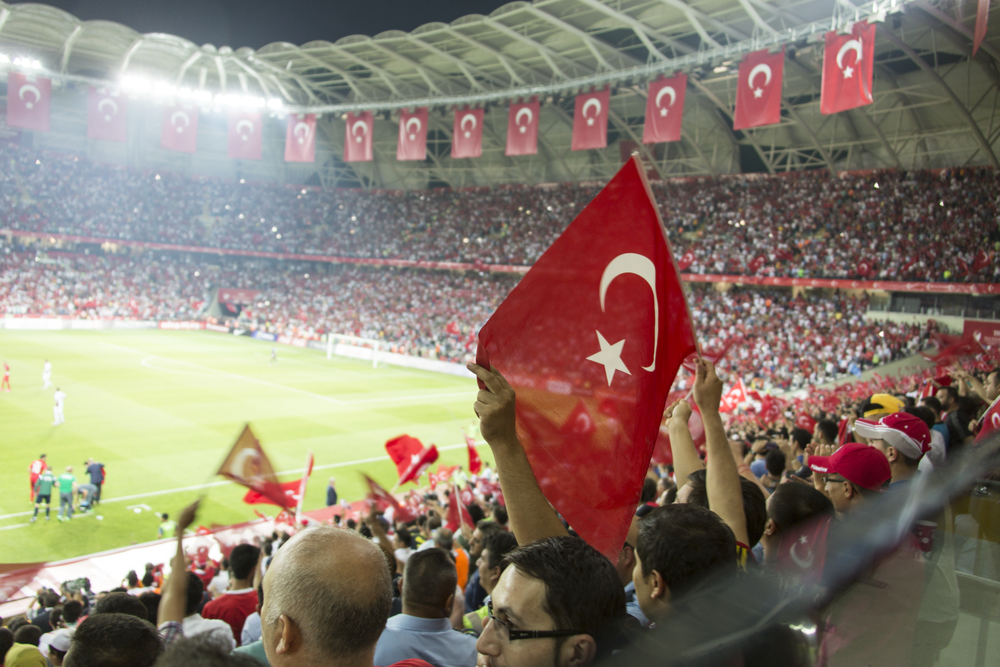 Konya,,Turkey, ,September,3,Turkish latvian,Fans,During,The,Euro