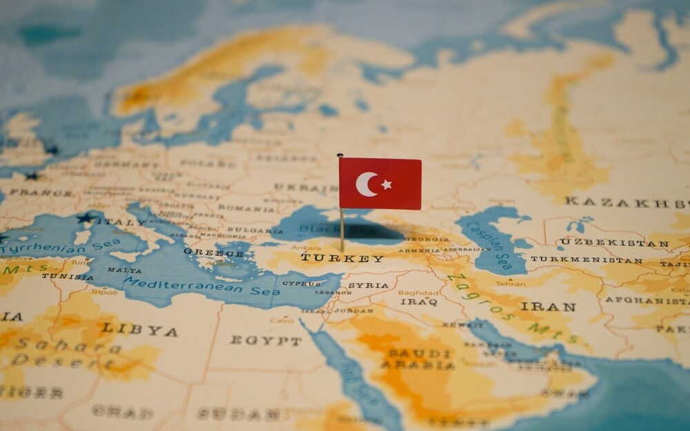 The,Map,And,Flag,Of,Turkey.