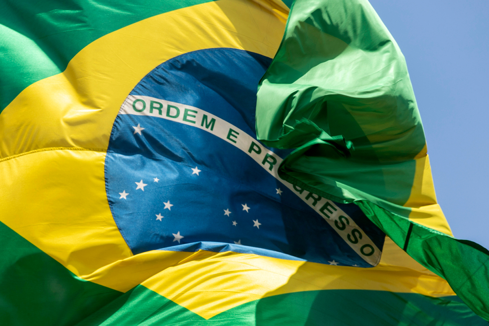 Dtail,Of,Brazilian,Flag,On,Wind