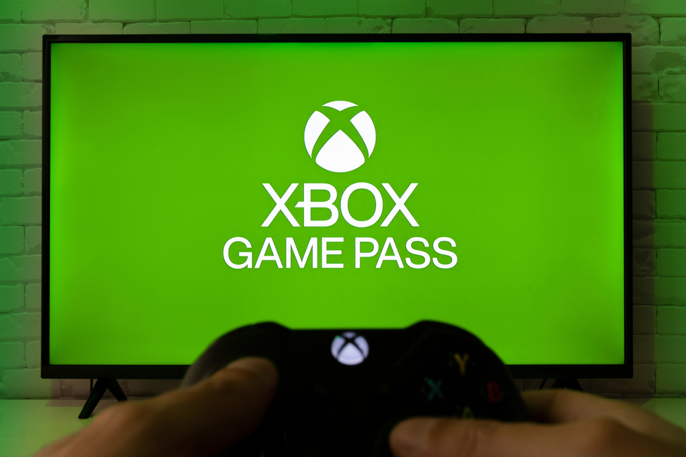 Xbox,Game,Pass,On,Tv,Screen,With,Xbox,Controller,In