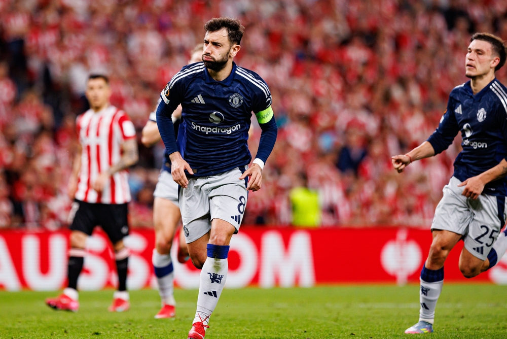 Bilbao,,Spain, ,05,01,2025:,Bruno,Fernandes,Seen,Celebrating